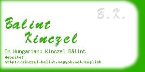 balint kinczel business card