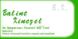 balint kinczel business card